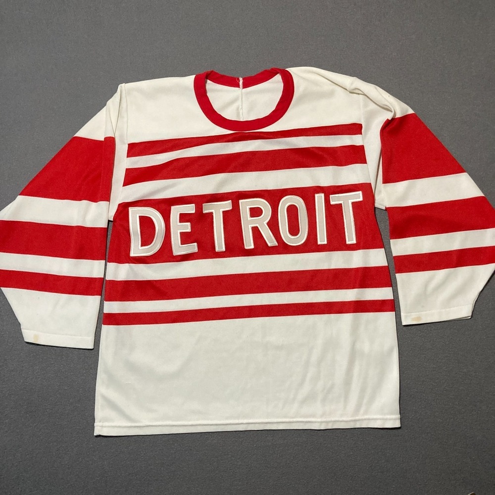 Vintage 90s CCM Detroit Red Wings Hockey Jersey Mens‎ Medium Spellout Red White